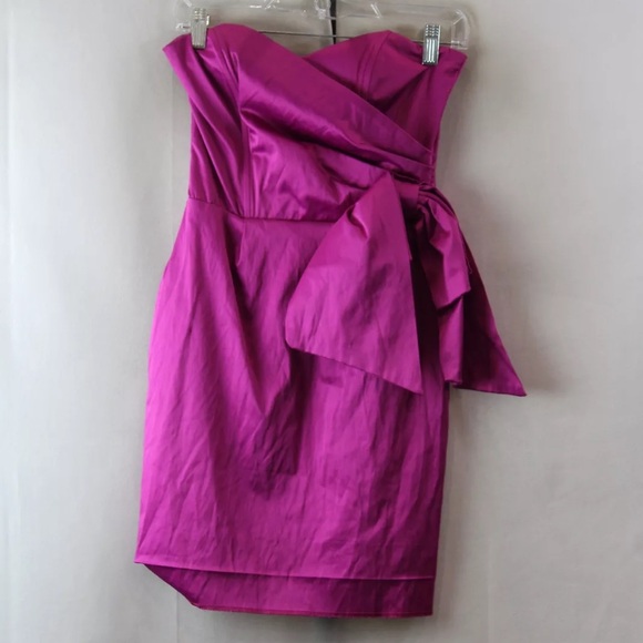 Speechless Women's Magenta Bow Embellished Strapless Mini Dress sz 7 - Picture 1 of 3
